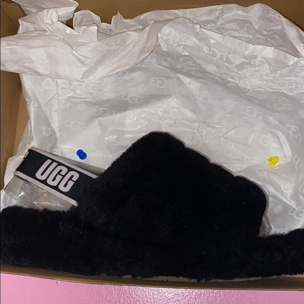 Size 8 “Fluff Yeah UGGs all black ”